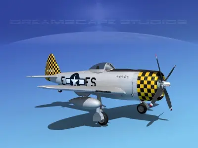 Republic P-47D Thunderbolt V18 3D model