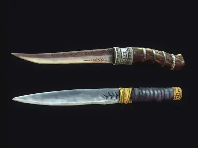 Stylized Knifes - GOW Low-poly 3D model