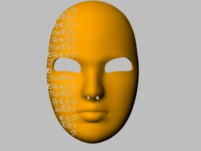 mask to cover the face Low-poly 3D model
