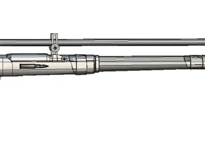 High-precision Sniper Rifle 1 3D Model Low-poly 3D model