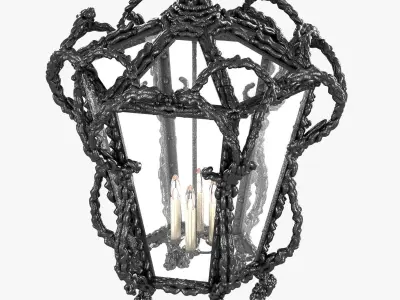 Old metal street pendant lantern 3D model