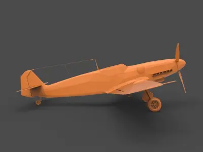 BF109G wwii fighter plane 3D print model