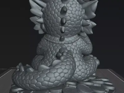  Lucky Baby Dragon Cute Coin Guardian 3D print model