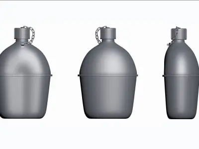Military drinking canteen bottle - world war2 3D model