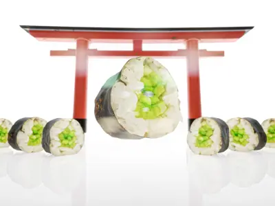 Hosomaki Realistic sushi set 3D model