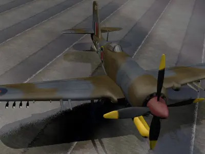 Blackburn B-37 Firebrand TF-5 3D model