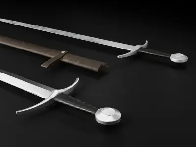 Medieval Sword 04 plus old texture and sheath 3D model