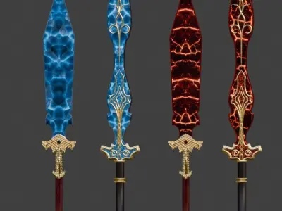 Fire and Ice swords 3D model