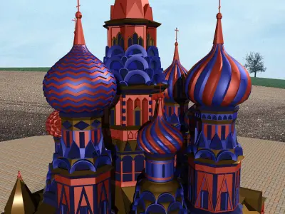 Cathedral-Russian Architucture Free 3D model