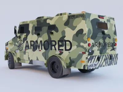 Armored Car Low-poly 3D model