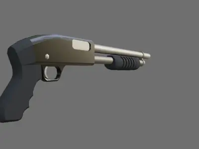 Shotgun 12 - Gun Weapon - Escopeta Low-poly 3D model