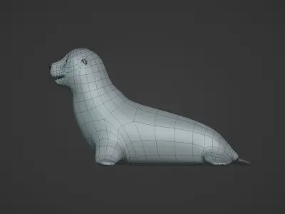 Cartoon Seal Low-poly 3D model