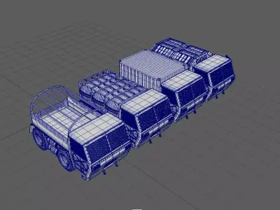Modular Military Convoy Truck Pack 3D model