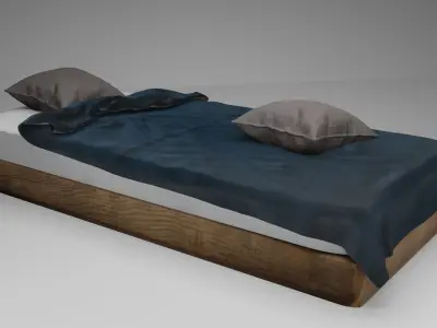 Single Modern Bed Free 3D model