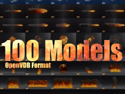 100 Model 3D Fire Smoke Explosions Clouds Collection 3D model