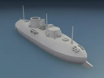 USS Keokuk 1863 3D print model