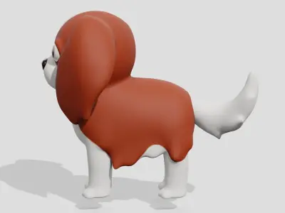 Cute dog  Cavalier King Charles Spaniel  3D model