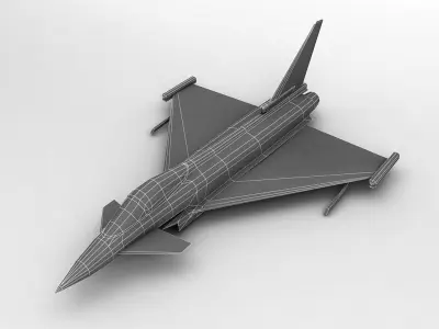 Eurofighter Typhoon Jet Aircraft LOW Low-poly 3D model