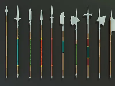 Medieval Low-Poly Weapons Pack Low-poly 3D model