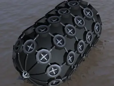 Yokohama pneumatic fenders 3d low-poly model Low-poly 3D model