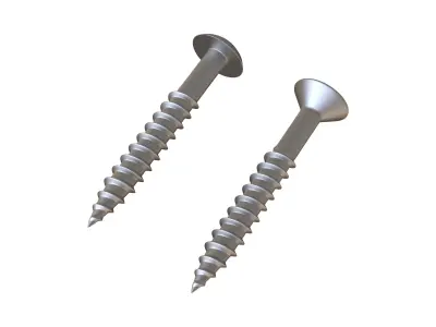 Wood Screws 3D Model 3D model