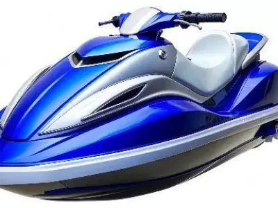 Sleek Blue Jet Ski High-Performance Personal Watercraft Design Low-poly 3D model