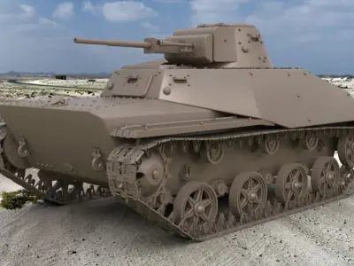 Tank T 40  Clay Mental Ray 3D model