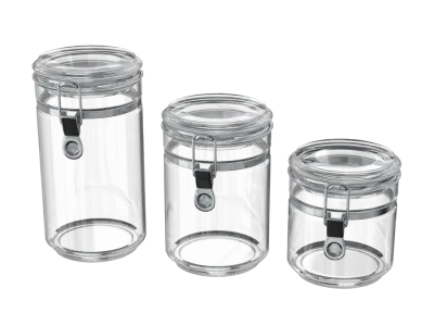  Clamp Lidded Glass Canister Set Models 