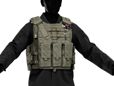 STV VIRTUS TACTICAL VEST Low-poly 3D model