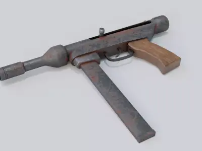 homemade pistol Low-poly 3D model