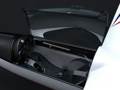 Pilatus B-4 C4D Rigged Sailplane Low-poly 3D model