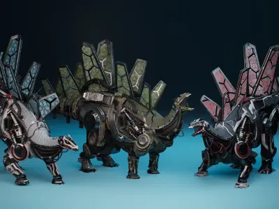 SciFi Dinosaur4 Low-poly 3D model