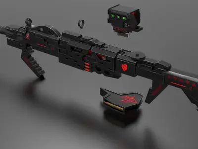 Submachine Gun Fps - Tps Low-poly 3D model