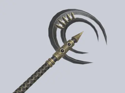 Dark fantasy weapon Low-poly 3D model purchase