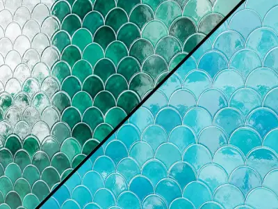 Medium Moroccan Fish Scales Wall tiles 3D model