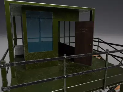 Military Watch Tower - Low Poly - Game Ready Low-poly 3D model