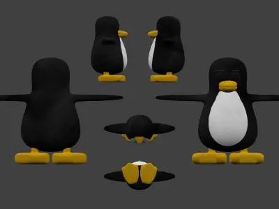 3D Linux Penguin model Free low-poly 3D model