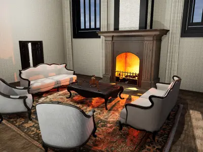 The Forgotten Gothic Victorian Library of Ashenhall 3D model