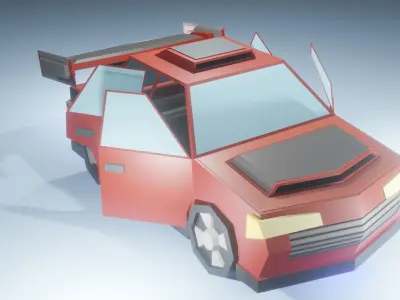 Free Low poly game ready sport car Free low-poly 3D model