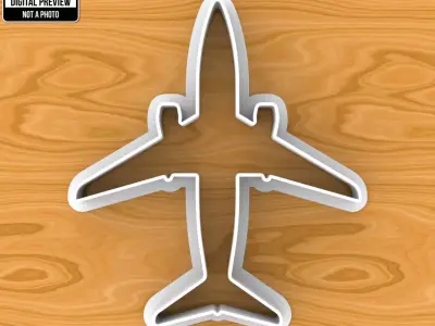 Boeing 737 Aircraft Dough Fondant Cookie Cutter 3D print model