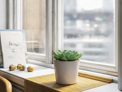  Echeveria Succulent Potted Plant Model, Green 