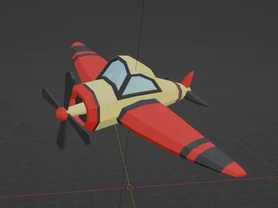 Low poly aircraft in blender Free low-poly 3D model