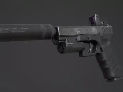 Glock 17 pistol Low-poly 3D model