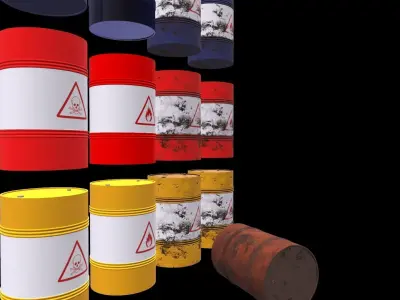 Old Oil Barrel - PBR Game Ready VR AR low-poly 3D model Free low-poly 3D model