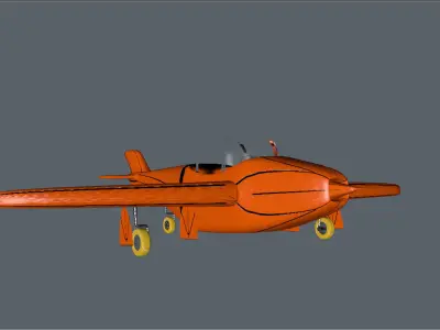 Aircraft orange airplane 3D model