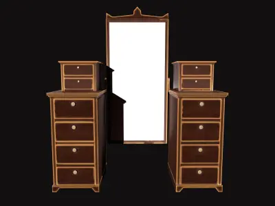 Medieval Furniture V03 Low-poly 3D model