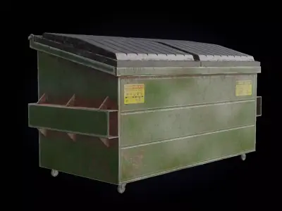 Dumpster PBR trash bin Free low-poly 3D model