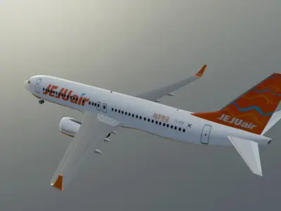 Jeju airlines Boeing 737-800 low poly 7c 2216 Low-poly 3D model