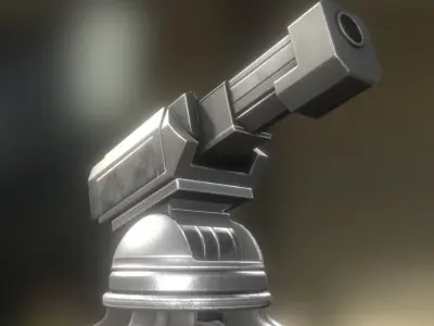 Heavy Gun Tower Animated Low-poly 3D model