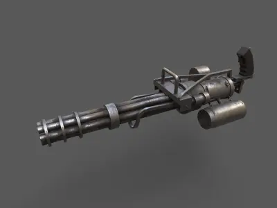 Minigun 02 Low-poly 3D model